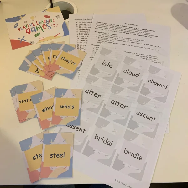 Homophone Games Playful Learning Games