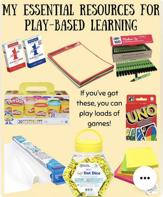 Essential resources for play-based learning.